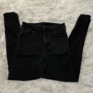 American Eagle Black Distressed Skinny Jeans